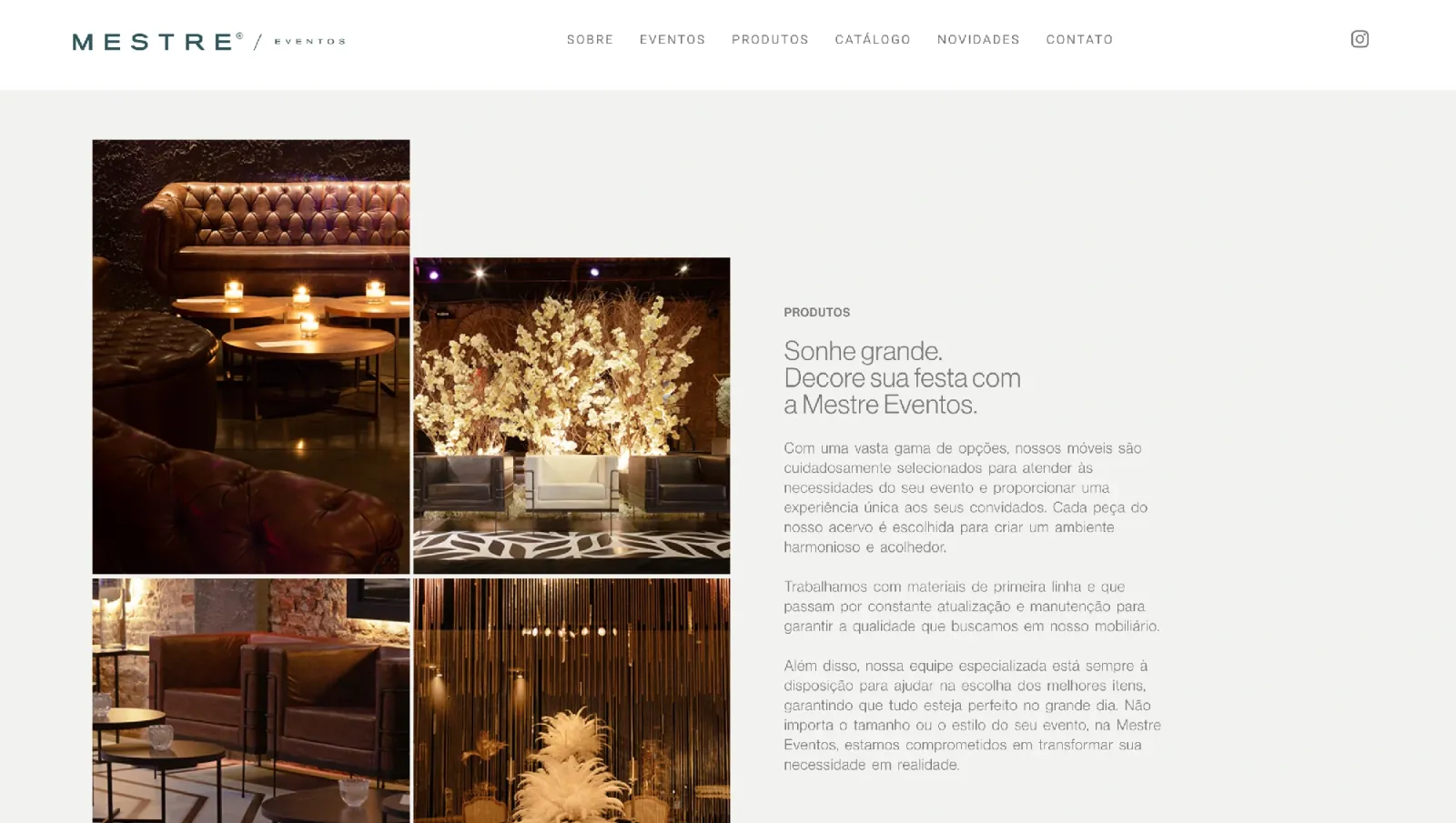 Detalhe do projeto Mestre Eventos — 2